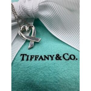 Tiffany & Co Paloma Picasso Loving Heart Necklace Sterling Silver 925 Pendant